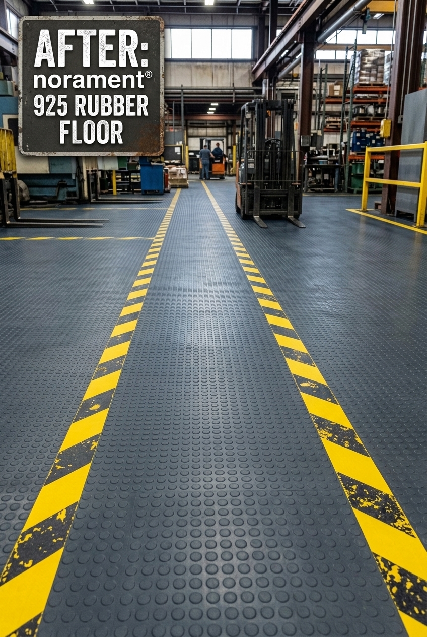 After norament 925 Heavy Duty Rubber Floor Installation